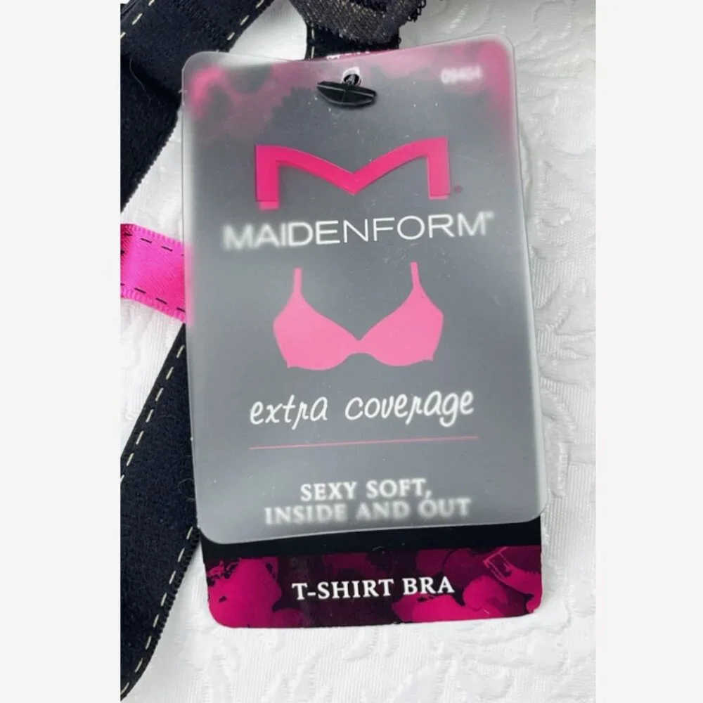 Maidenform Black Lace Beige T-Shirt Bra 40C NWT Lightly Lined‎ Sexy